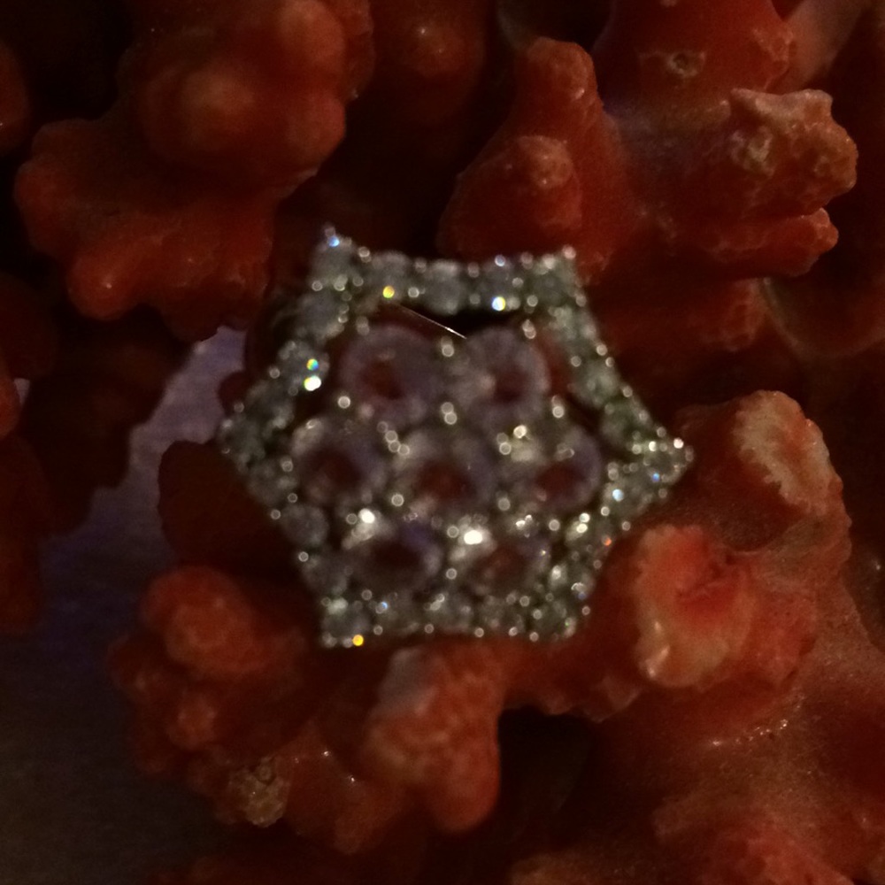 Vintage 925 pink kunzite & cz ring